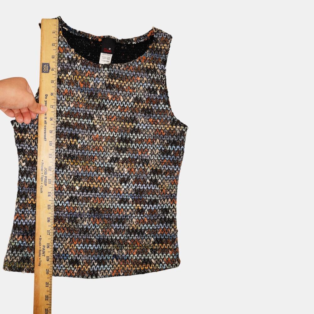 Vintage Marled Knit Sleeveless Sweater Top Earth Tone Lagenlook Boho Small - Picture 4 of 7